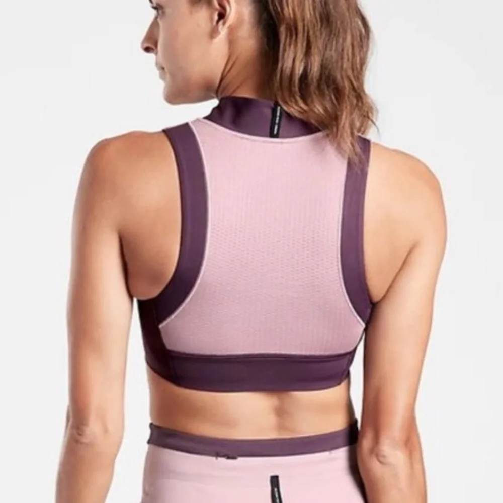 NEW Athleta A-C Allyson Felix Legend Zip Front Bra medium purple - Picture 3 of 10